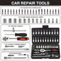 High-end Professional Tool Set, Automotive/motorcycle/bicycle Repair Mechanical Tool Kit, 1/4 Inch Drive Depth And Standard Wrench Set, Racing-grade Automotive Parts Repair Ratchet Wrench, And Other Automotive Repair Accessor