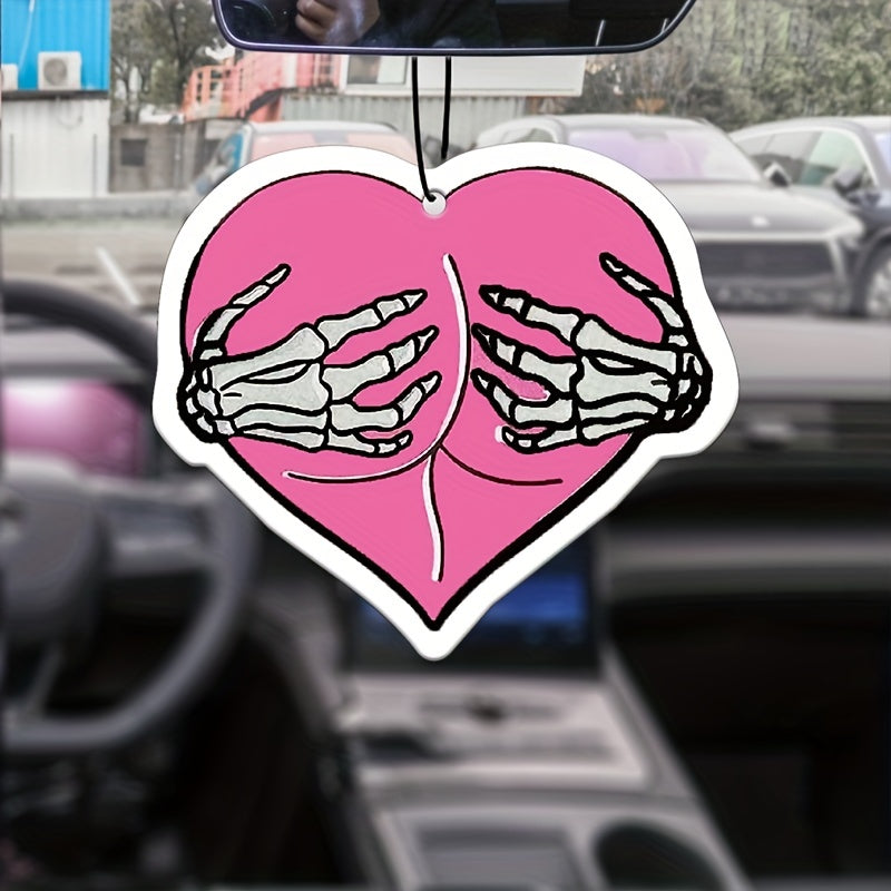 1pc/3pcs Heart Skull Hands Car Aromatherapy, Car Perfume, Rearview Mirror Hanging Decor, Car Air Fresheners, Car Interior Accessories