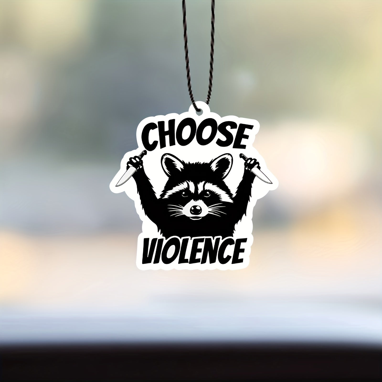 1pc Choose Raccoon Pattern Car Aromatherapy Tablet, Wardrobe Air Freshener, Car Rearview Mirror Decoration, Car Interior Accessories Eid Al-Adha Mubarak