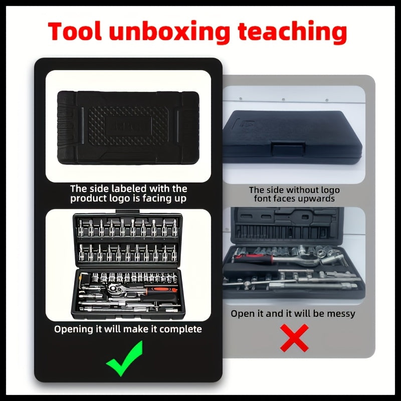 High-end Professional Tool Set, Automotive/motorcycle/bicycle Repair Mechanical Tool Kit, 1/4 Inch Drive Depth And Standard Wrench Set, Racing-grade Automotive Parts Repair Ratchet Wrench, And Other Automotive Repair Accessor