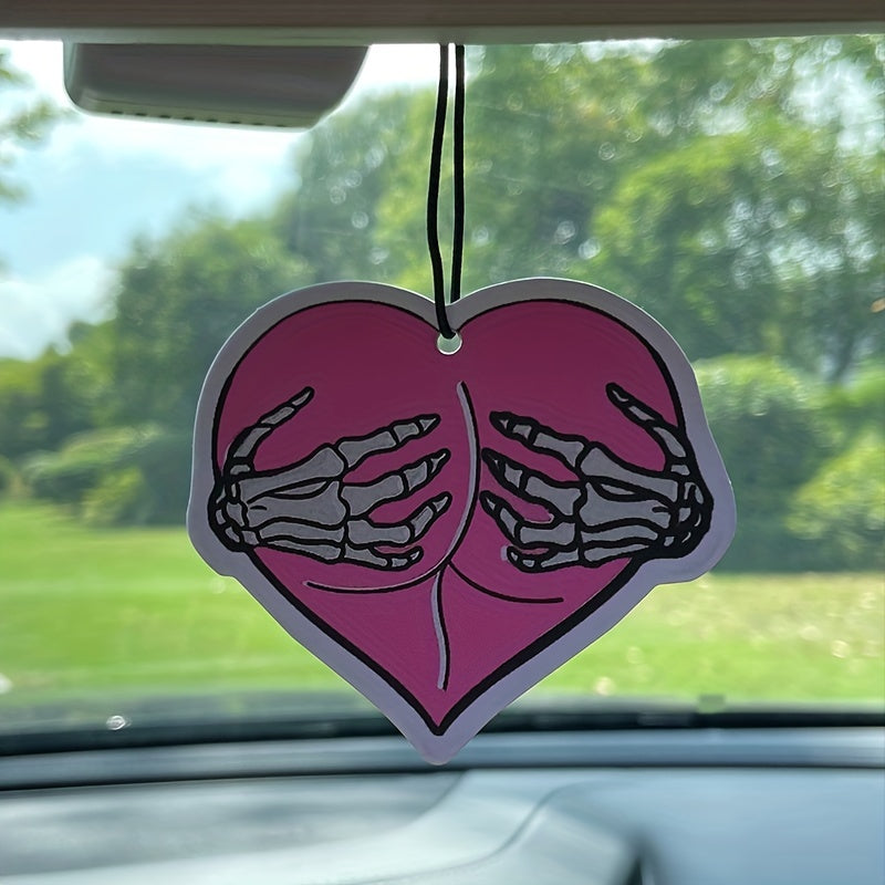 1pc/3pcs Heart Skull Hands Car Aromatherapy, Car Perfume, Rearview Mirror Hanging Decor, Car Air Fresheners, Car Interior Accessories