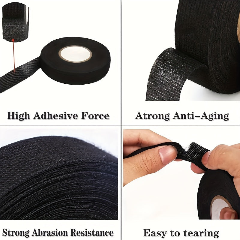 1pc Automotive Wire Harness 51618 Velvet Cloth Tape Soundproofing Tape High Temperature Resistant Fabric Base Wire Harness Tape