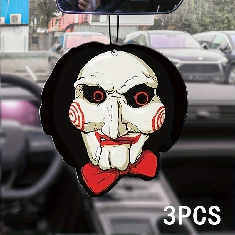 1pc/3pcs Horror Car Aromatherapy, Car Fragrance, Car Perfume, Rearview Mirror Hanging Decor, Car Air Fresheners, Car Interior Accessories Pendant
