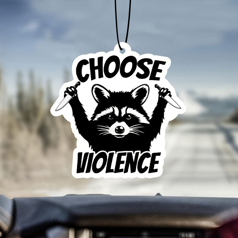 1pc Choose Raccoon Pattern Car Aromatherapy Tablet, Wardrobe Air Freshener, Car Rearview Mirror Decoration, Car Interior Accessories Eid Al-Adha Mubarak