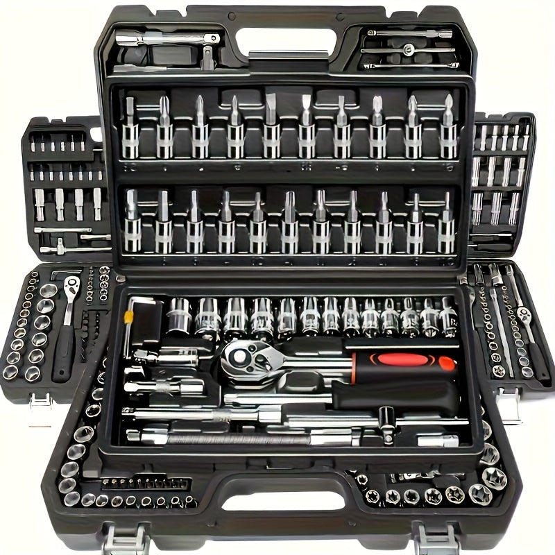 High-end Professional Tool Set, Automotive/motorcycle/bicycle Repair Mechanical Tool Kit, 1/4 Inch Drive Depth And Standard Wrench Set, Racing-grade Automotive Parts Repair Ratchet Wrench, And Other Automotive Repair Accessor