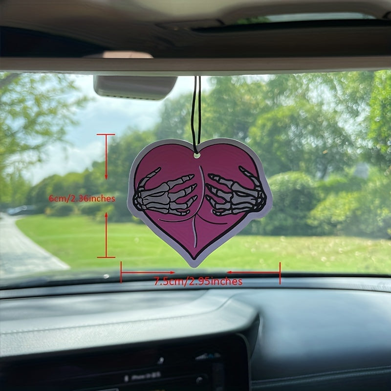 1pc/3pcs Heart Skull Hands Car Aromatherapy, Car Perfume, Rearview Mirror Hanging Decor, Car Air Fresheners, Car Interior Accessories