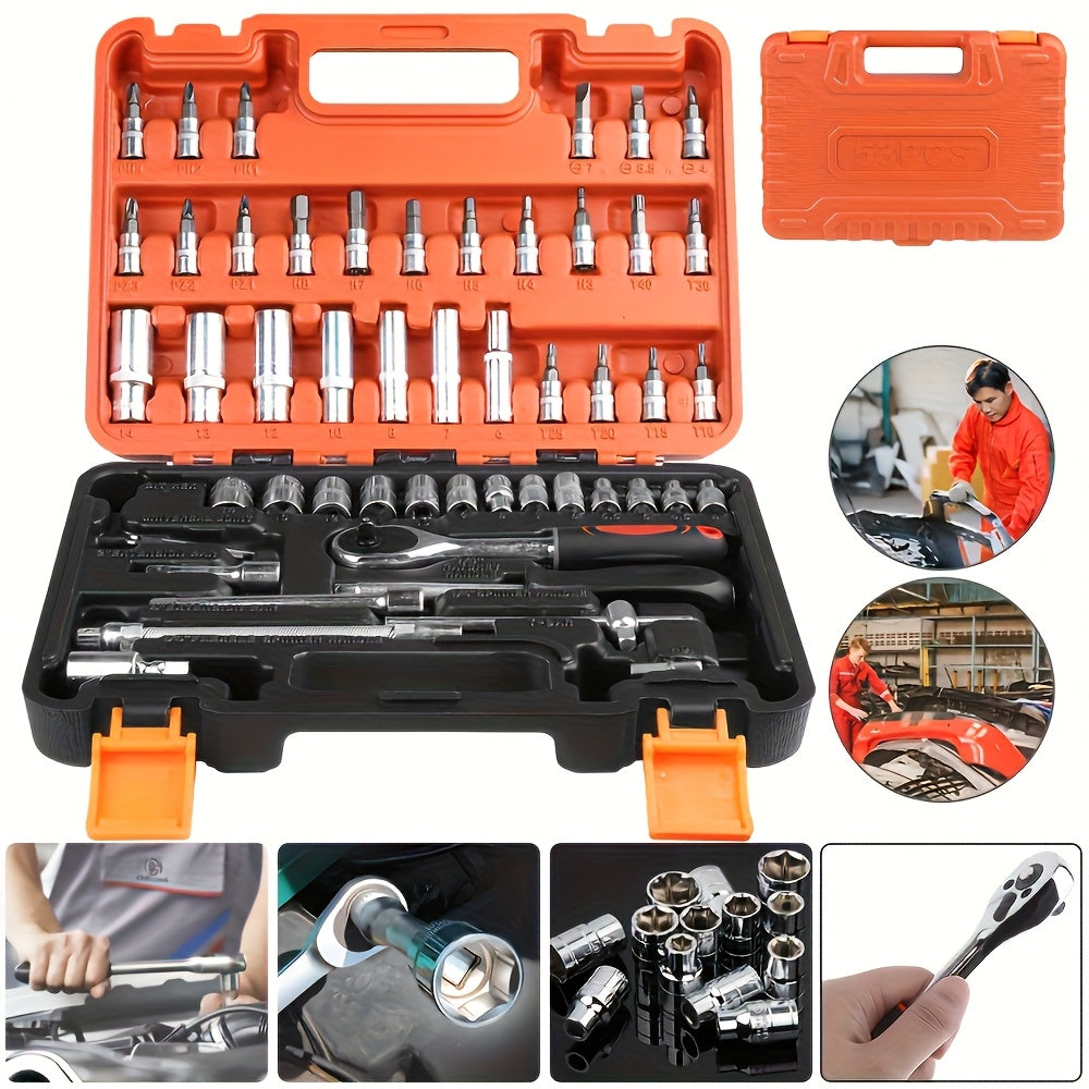 High-end Professional Tool Set, Automotive/motorcycle/bicycle Repair Mechanical Tool Kit, 1/4 Inch Drive Depth And Standard Wrench Set, Racing-grade Automotive Parts Repair Ratchet Wrench, And Other Automotive Repair Accessor