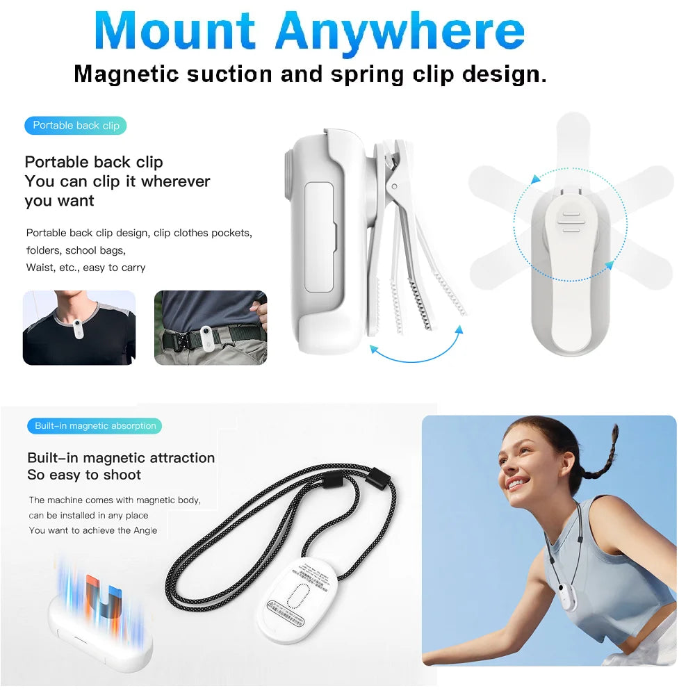 Magnetic 4K Mini Action Camera HD 1080P WiFi Wireless Body Mount POV Holder Bodycam Vlogging Motorcycle Helmet Sports Video Cam