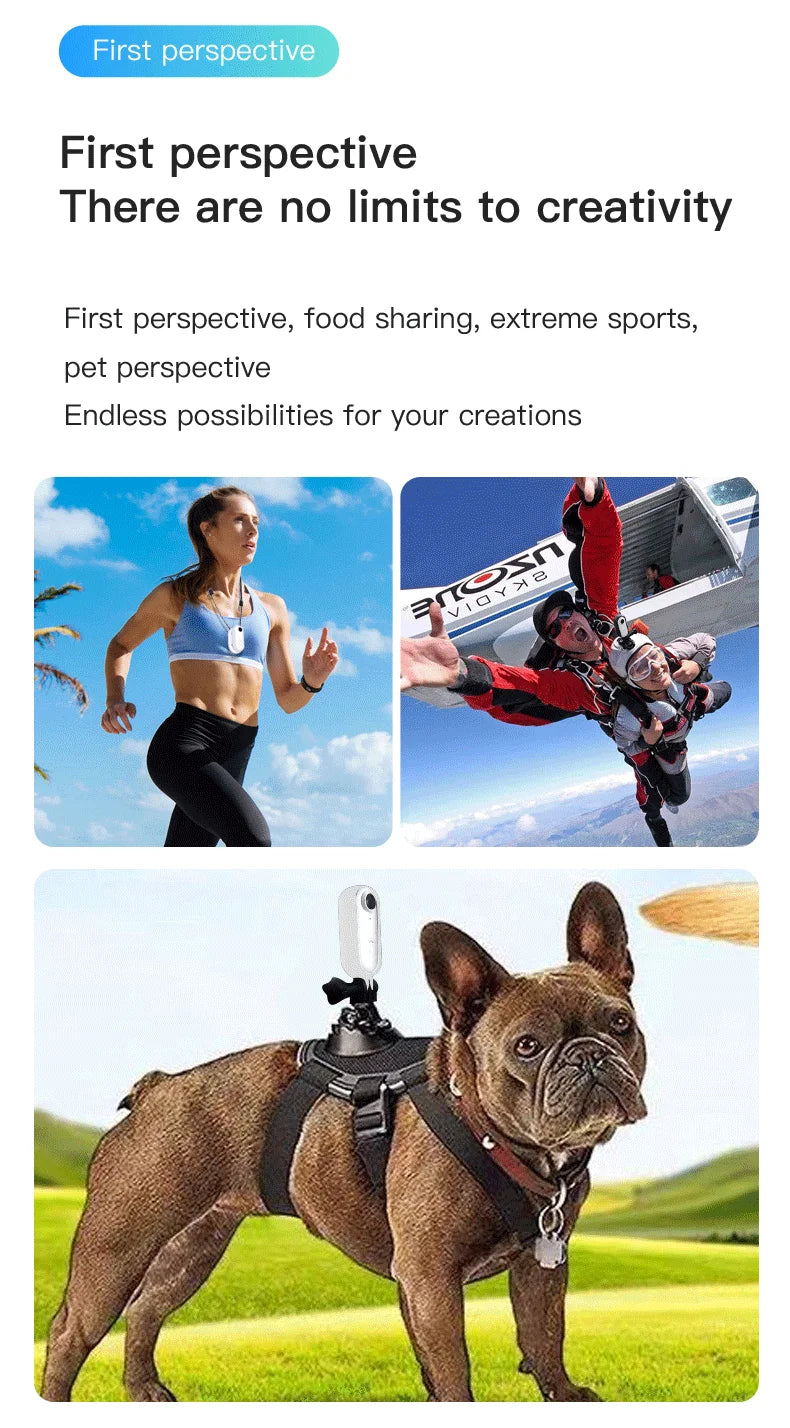 Magnetic 4K Mini Action Camera HD 1080P WiFi Wireless Body Mount POV Holder Bodycam Vlogging Motorcycle Helmet Sports Video Cam