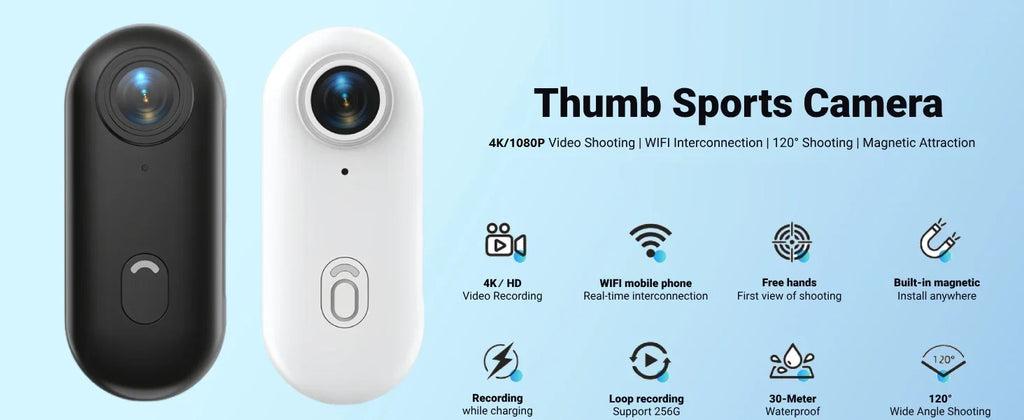 Magnetic 4K Mini Action Camera HD 1080P WiFi Wireless Body Mount POV Holder Bodycam Vlogging Motorcycle Helmet Sports Video Cam