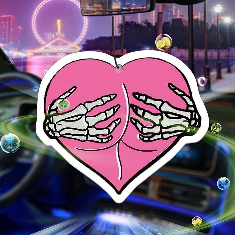 1pc/3pcs Heart Skull Hands Car Aromatherapy, Car Perfume, Rearview Mirror Hanging Decor, Car Air Fresheners, Car Interior Accessories