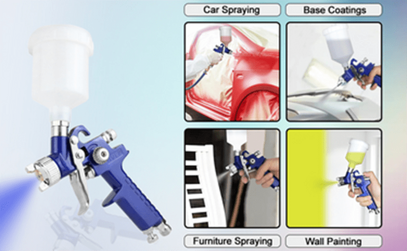 Mini HVLP Spray Guns Auto Car Detail Paint Sprayer Spot Repair With 0.8mm Or 1.0mm Nozzle 125CC - For Automotive Detailing & DIY Projects - Suitable for Professionals & Enthusiasts
