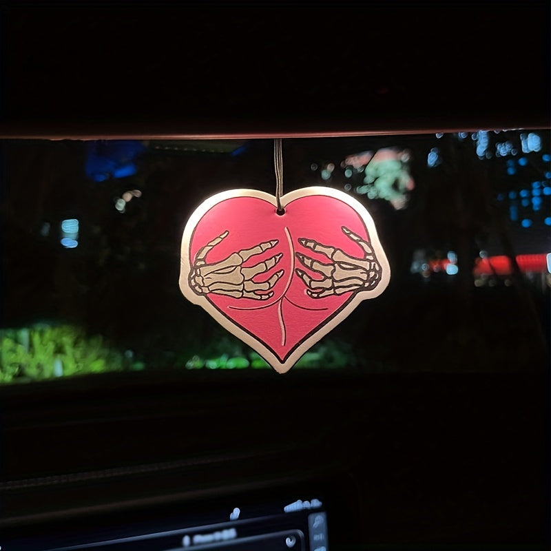 1pc/3pcs Heart Skull Hands Car Aromatherapy, Car Perfume, Rearview Mirror Hanging Decor, Car Air Fresheners, Car Interior Accessories